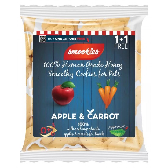 SMOOKIES APPLE & CARROT BISCUITS 250GR (1+1 FREE)