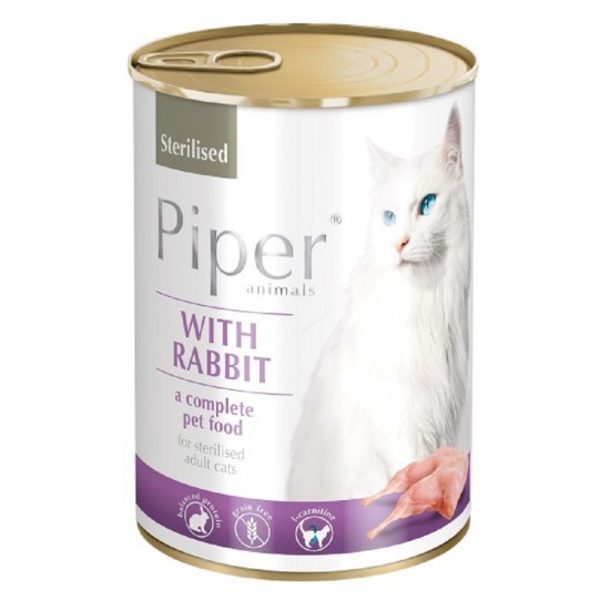 Piper Sterilised Rabbit complete food for cats 400gr Piper Sterilised Rabbit complete food for cats 400gr