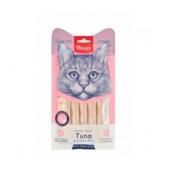 Wanpy Τuna & Shrimp Creamy Treat 80g Wanpy Τuna & Shrimp Creamy Treat 80g