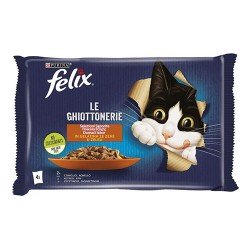Purina Felix Le Ghiottonerie Φακελάκι Γάτας x 4 με Κουνέλι- Αρνί 85gr