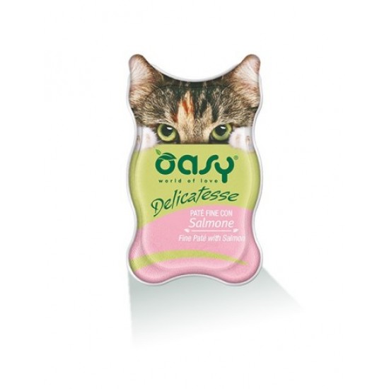 Oasy Delicatesse ΥΓΡΟ ΦΙΛΟ ΠΑΤΕ ΓΑΤΑ ΜΕ ΣΟΛΩΜΟ 85gr