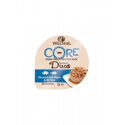 Wellness Core Υγρή Τροφή Savory Duos Πατέ Χωρίς Σιτηρά με Ψάρι Tilapia & Κιτρινόπτερο Τόνο 79gr