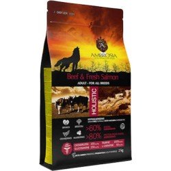 Ambrosia Adult dog all breeds beef and fresh salmon 12kg