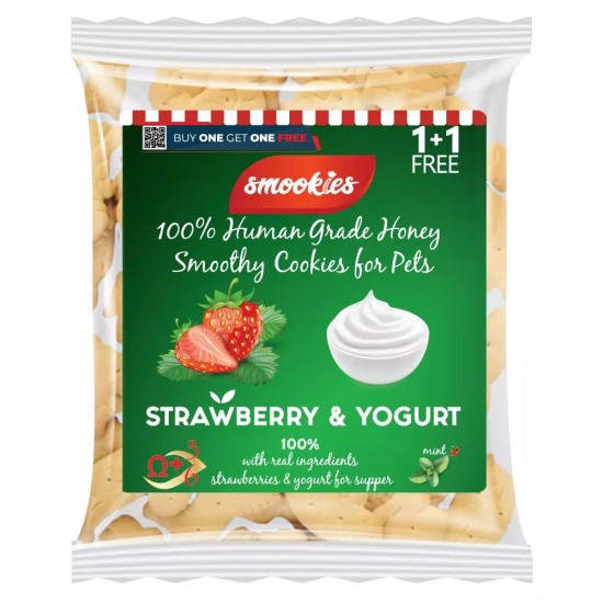 SMOOKIES STRAWBERRY & YOGURT BISCUITS 250GR (1+1 FREE)