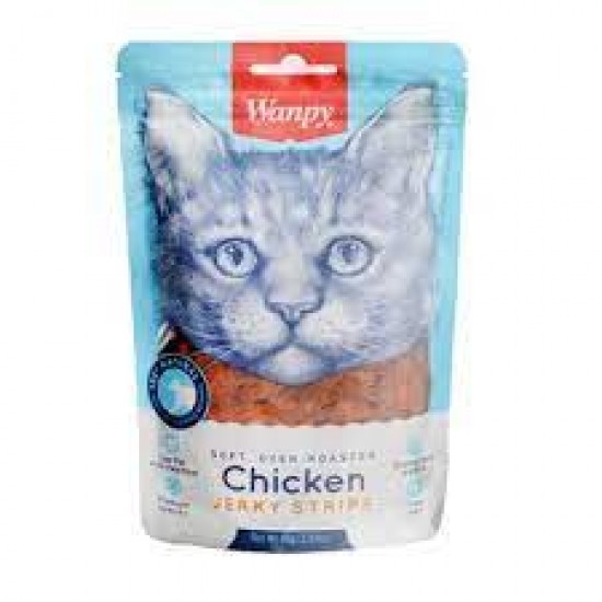Wanpy Chicken Jerky Strips Soft, Oven Roasted 80g