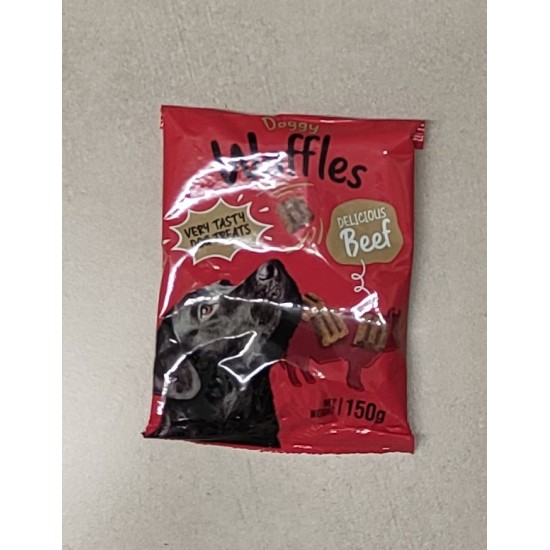 DOGGY WAFFLES BEEF - DOG TREATS