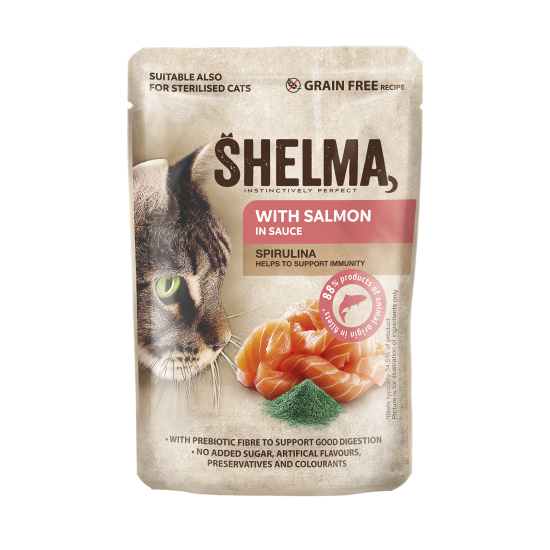 SHELMA WITH SALMON IN SAUCE- SPIRULINA 85g