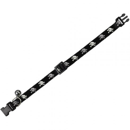 Nobby Skulls Cat Collar, Black