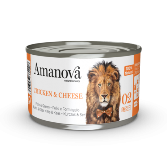 Amanova Cat Chicken & Cheese Broth 70 Gr