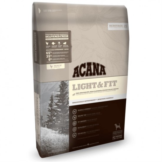 Acana Heritage Dog Light & Fit Free Run Chicken, Wild Flounder & Fraser valley Greens 2 kg