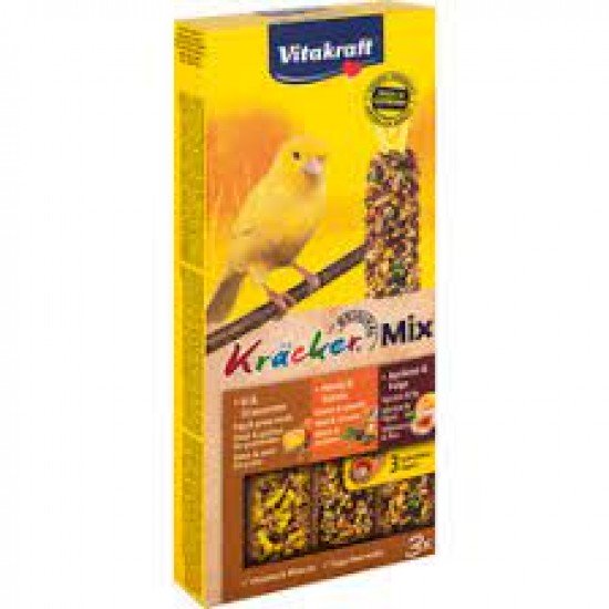 Vitakraft Kracker Trio Mix Λιχουδιά Για Καναρίνια Με Αυγό, Βερύκοκο Και Μέλι 3 τμχ